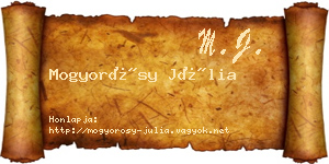 Mogyorósy Júlia névjegykártya